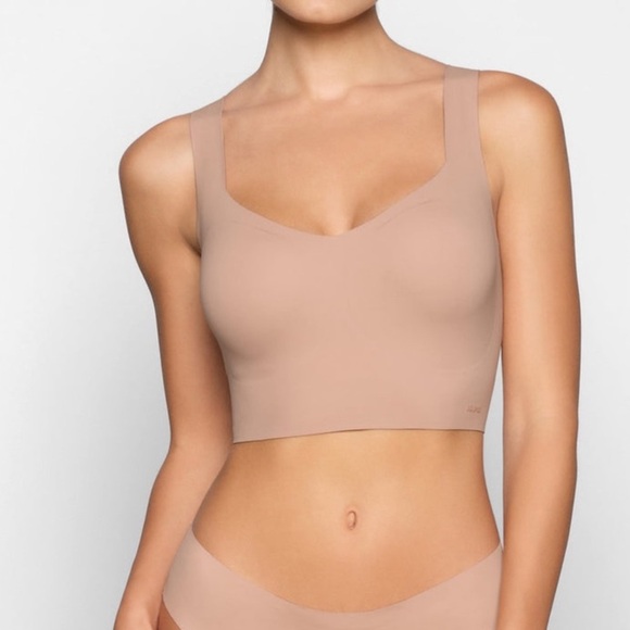 Skims PLUNGE TANK BRA CLAY SMALL New With Tags - Picture 1 of 6